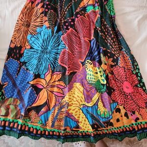 FARM RIO Midi Black Cool Leopards Skirt